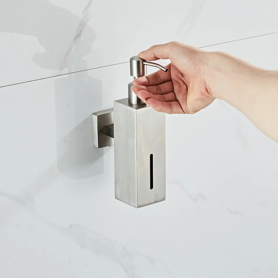 

Матовый круглый или квадратный дозатор для мыла, настенный или стоячий дозатор жидкого мыла ручной работы для ванной комнаты, 200 мл