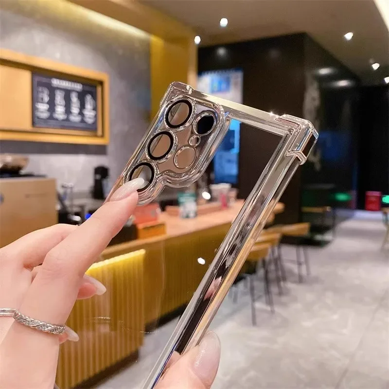 Прозрачный противоударный чехол с четырьмя углами для Samsung Galaxy S24 S23 S22 S21 S20 Ultra Plus FE