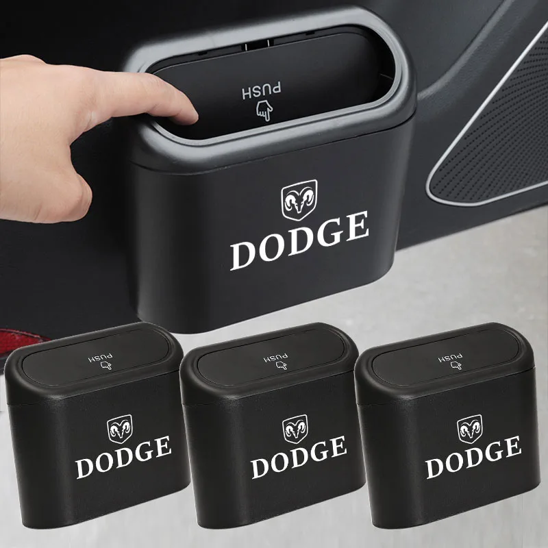 

Car Trash Bin Hanging Vehicle Garbage Case Interior Accessories for Dodge Journey Caliber Challenger Charger Nitro Ram 1500 Dart