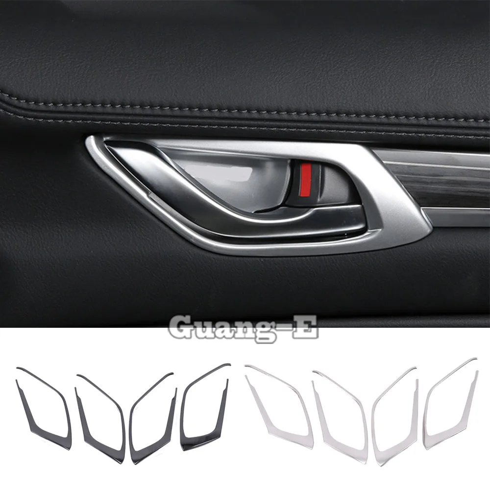 

Car Body Styling Cover Stick Trim Door Inner Handle Bowl Frame Lamp 4pcs/Set For Mazda CX-5 CX5 2nd Gen 2017 2018 2019 2020 2021