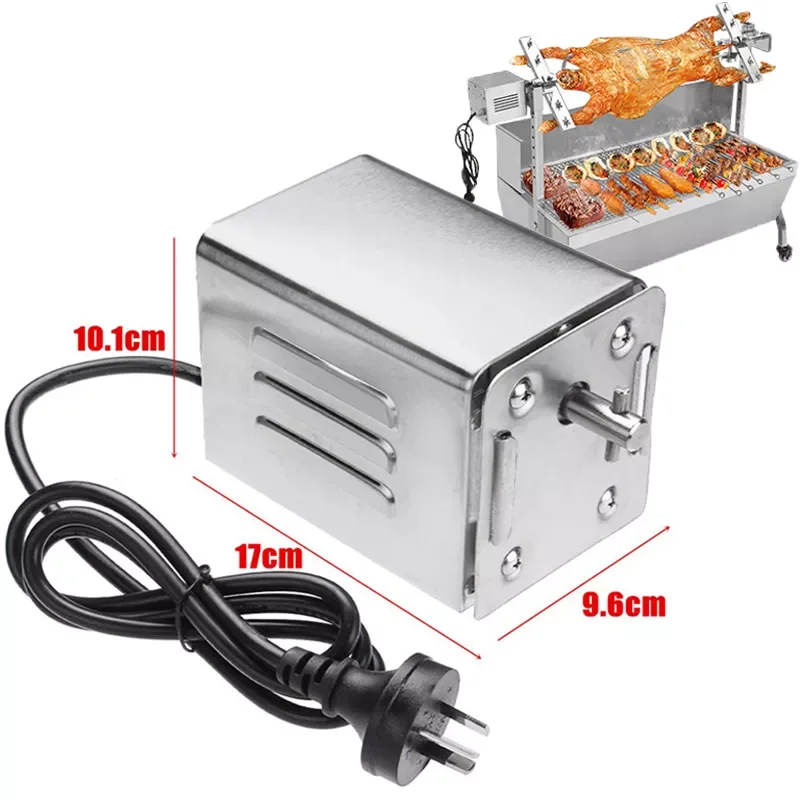

220V-240V Stainless Steel BBQ Grill Roaster Electric Motor Goat Pig Chicken Spit Rotisserie Roaster Outdoor Barbecue Accessories