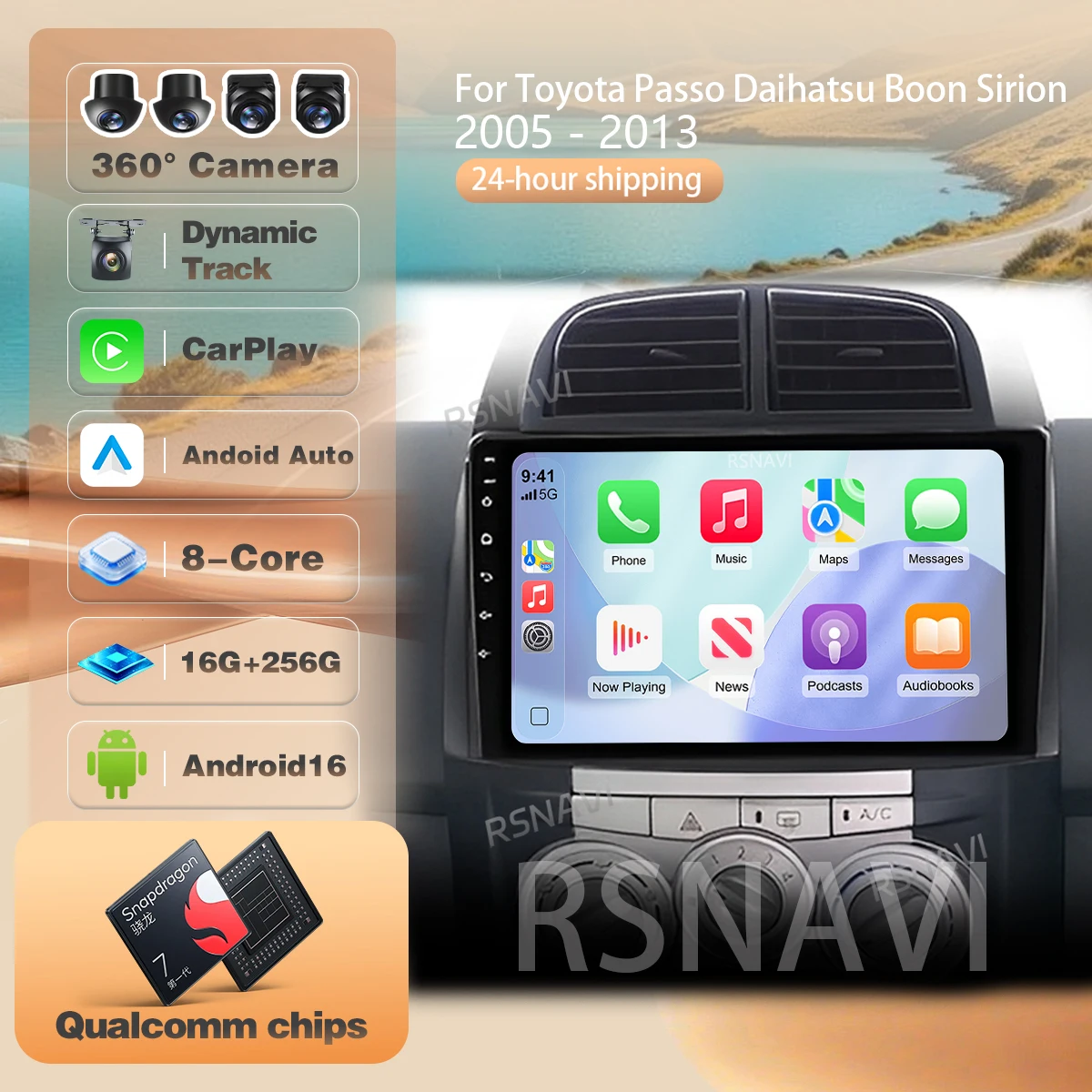 Фото Для Toyota Passo, Daihatsu Boon, Sirion, Subaru 2000-2007: Автомобильная мультимедийная GPS-магнитола, автомагнитола, стерео-головное устройство Android 16 №1