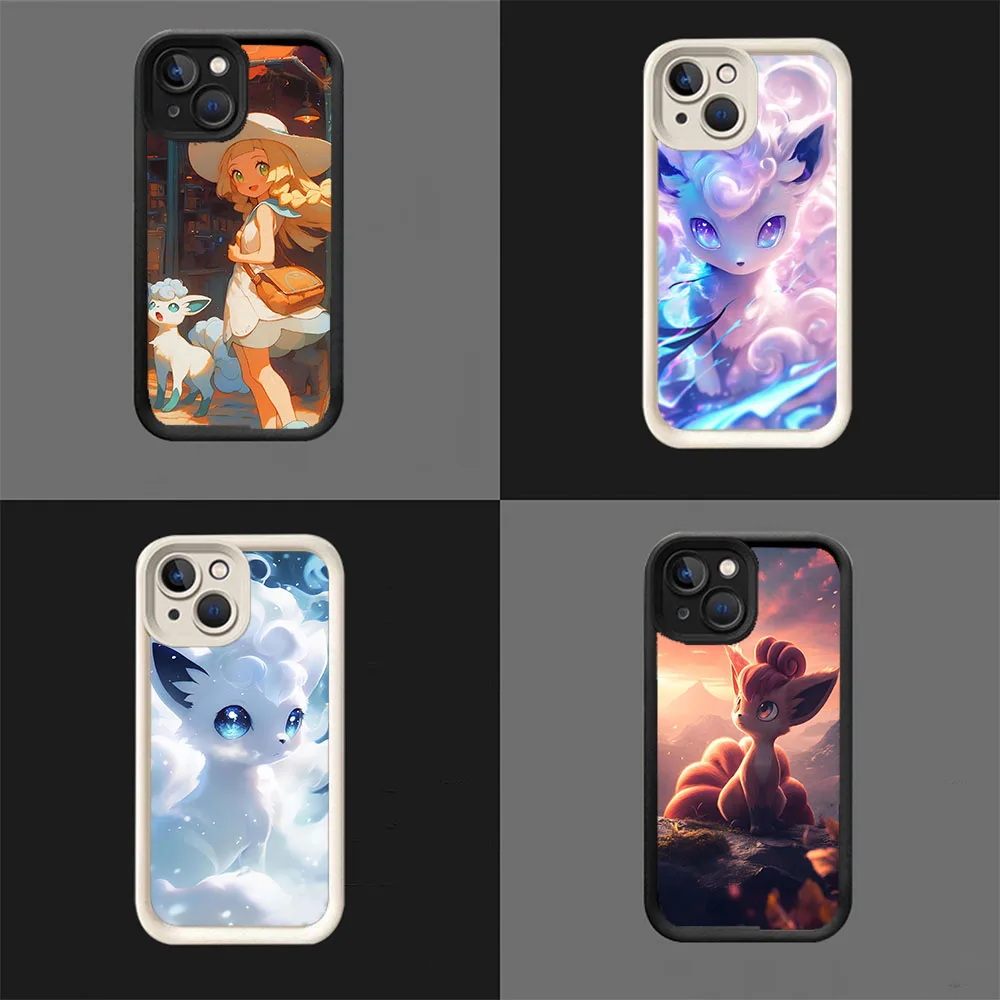 WR-52 Белый ступенчатый чехол из ТПУ Pokemon-Vulpix для OPPO A17 58 60 73 76 77 94 98 Reno8 10 11 Find X3 Pro Plus