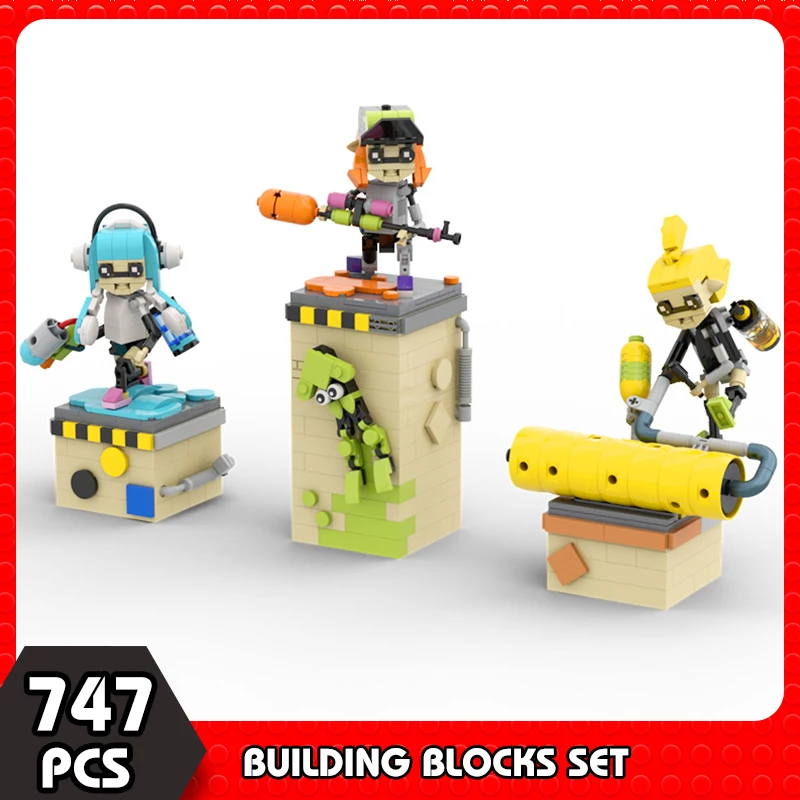 S Inklinged Humanoid Cephalopods Building Toys With Scene Shooting Games Bricks Toys For Kids