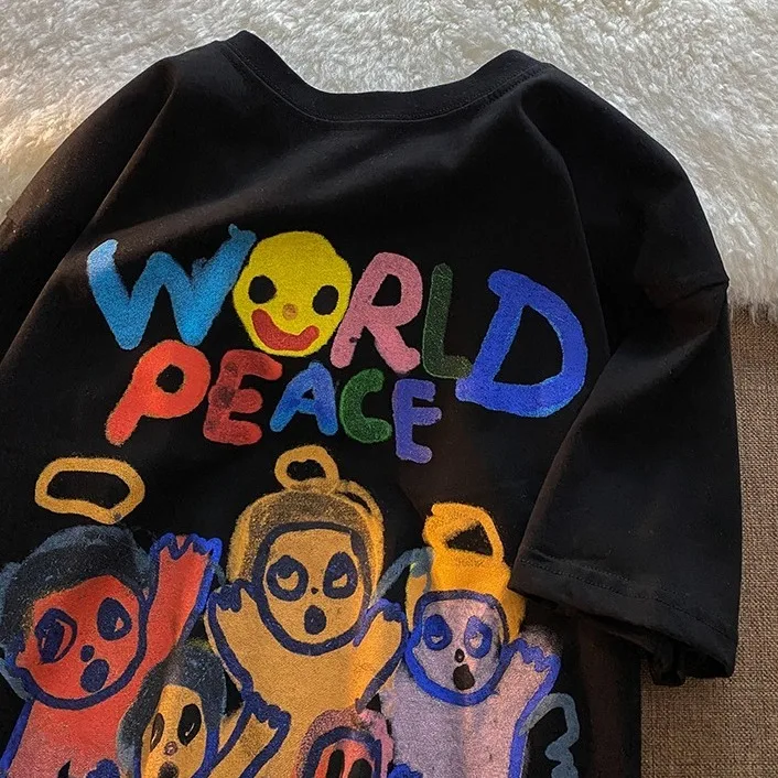 

Summer 2022 Cartoon Tshirts New Women Gothic Short Sleeve T-Shirt for Men and Women Graphic Tee Loose Top Goth Graphic T Shirts