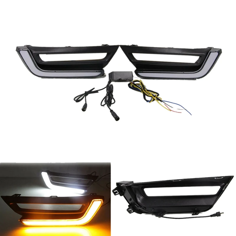 

Car LED DRL Front Daytime Running Light Fog Turn Lamp Set For Honda CRV CR-V 17-18