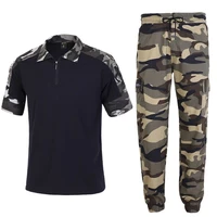 mens summer thin stretch camouflage short sleeved cotton labor insurance welder anti scalding anti dirty suit mens clothes