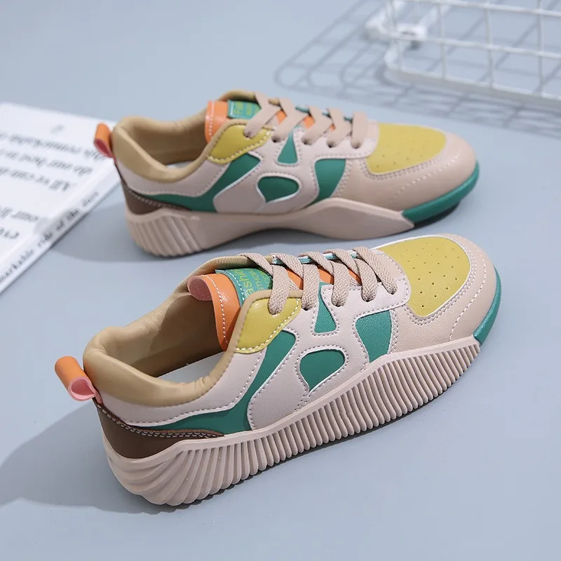 

Advanced Retro Casual Shoes for Women's 2023 Spring New Comfortable and Versatile Thick Sole Color Matching Board Shoes female's