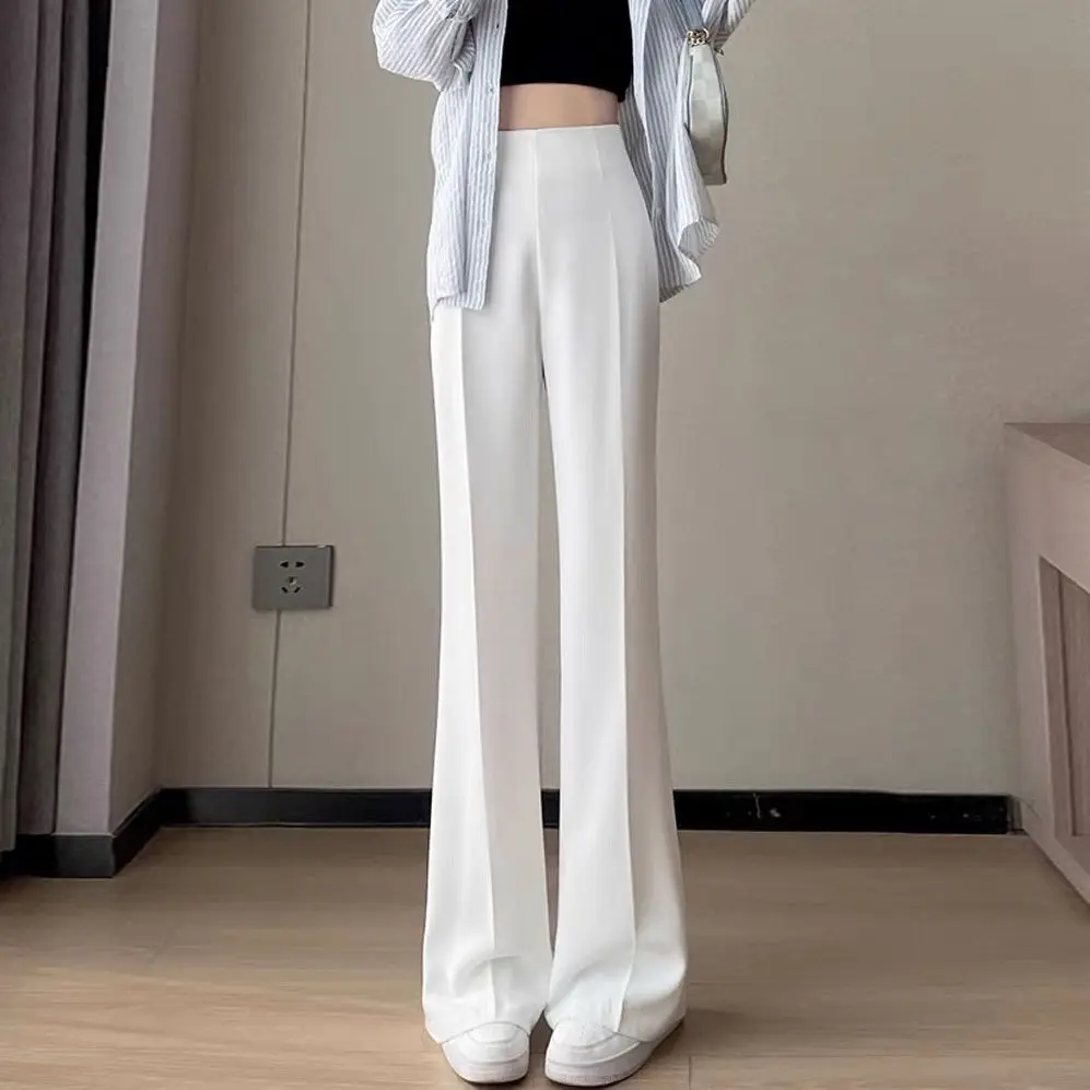 2023 New Spring Auumer Korean Vintage Solid Loose Suit Pants Fashion Casual Female High Waist Casual Wide Leg Trousers X99