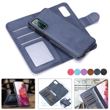 Magnetic Removable Wallet Flip Case For Samsung Galaxy S23 S22 Ultra S21 S20 Plus Note 20 Casing Leather Card Holder Book Cover