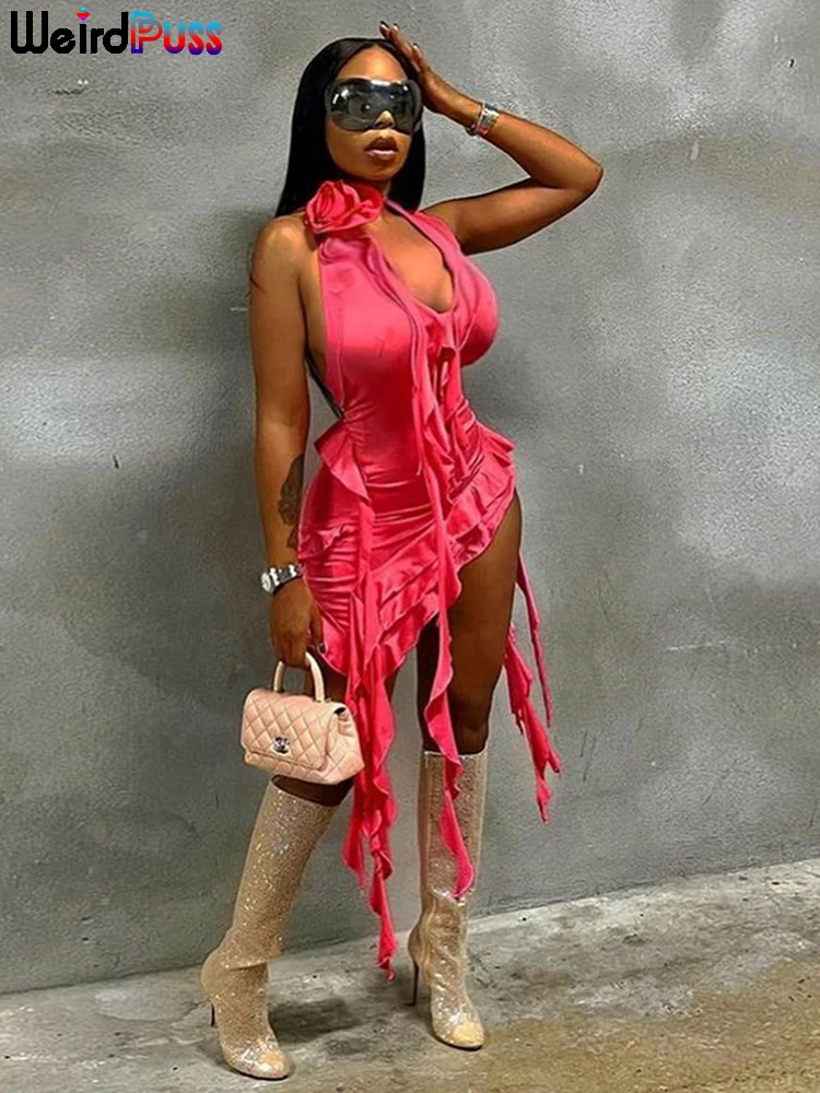 

Необычная Женская юбка-Холтер с кисточками и шнуровкой, без рукавов, с открытой спиной, сексуальная обтягивающая юбка для вечерние Ринок и к...