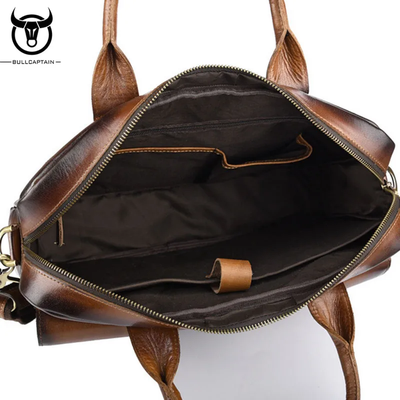 Мужская сумка из натуральной кожи деловая сумка-мессенджер с верхней ручкой