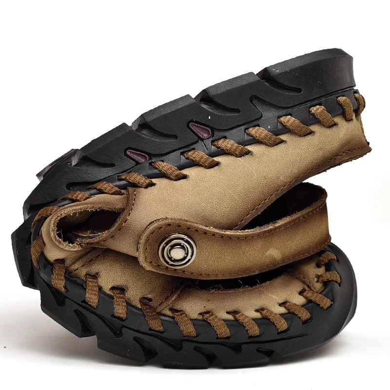 HIKEUP Men Sandals Outdoor Shoes Four-Season Classic Simple Trendy Lightweight Comfortable Men's Casual Fashion Slippers