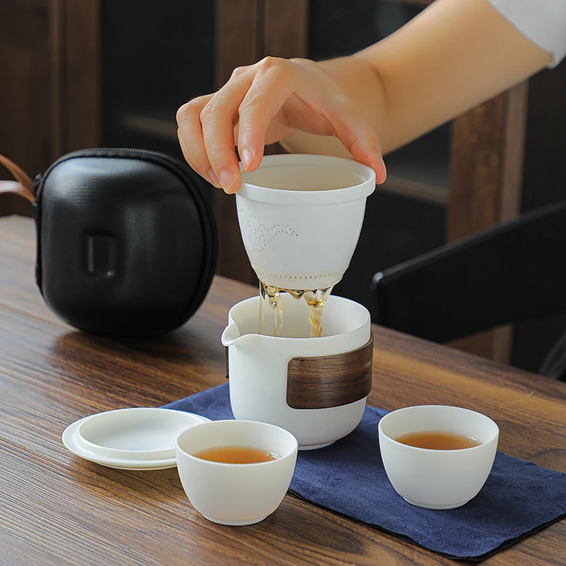 

China Porcelain Portable Tea Set Vintage Kung Fu Tea Set Luxury Creative Travel Home Products Gift