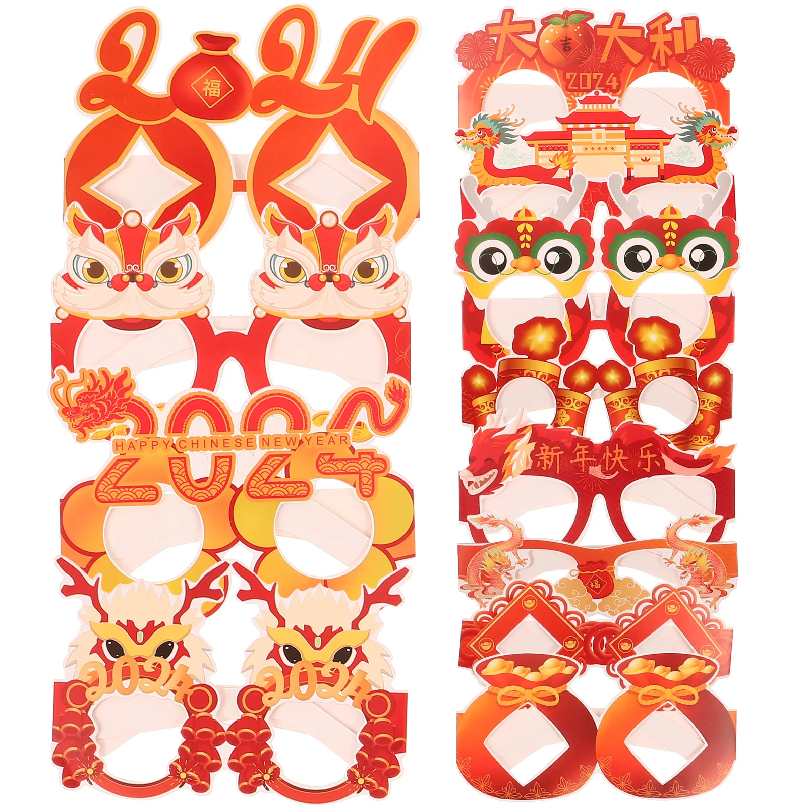 

12 Pcs Cosplay Party Glasses Frames New Year Children Eyeglasses Photo Prop Favor