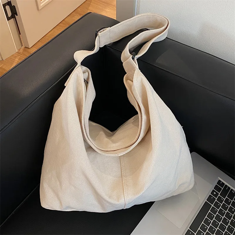 

2023 Shoulder Bag Women Shopper Canvas Tote Bag Female Solid Simple Large Capacity Crossbody Bags Women Designer Handbags 가방 sac