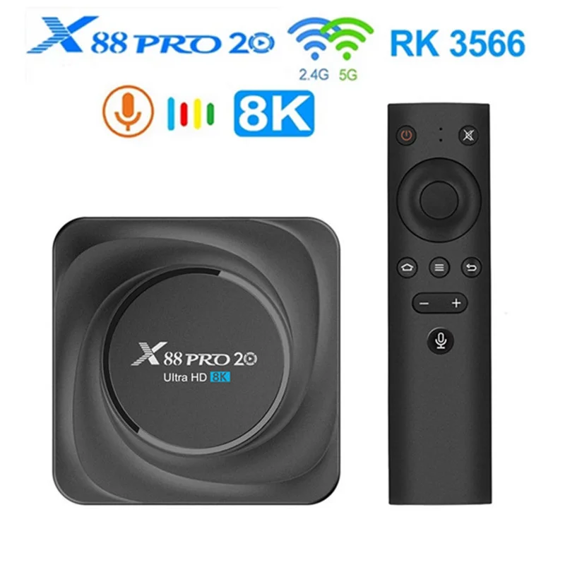 

2022 X88 Pro 20 Android 11 Tv Box 8gb Ram 128gb 4gb 32 64gb Rockchip Rk3566 Apoyo Asista Do Google For Youtube X88pro Player 5g