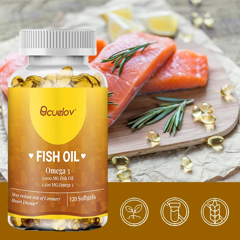 

Bcuelov Omega 3 Fish Oil Capsules Support Brain &Skin Health,Antioxidant&Anti-Inflammation Cardiovascular&Nervous System Health