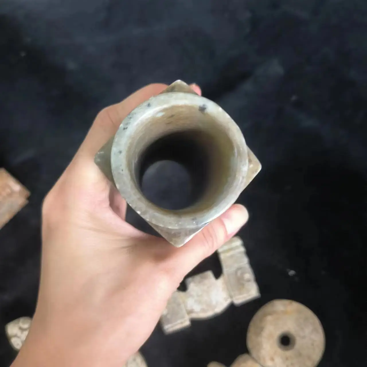 1pcs/lot Natural Hetian ancient jade ancient totem ornament Yuqi Thousand-year-old totem sacred Ethnic style Collectible rare