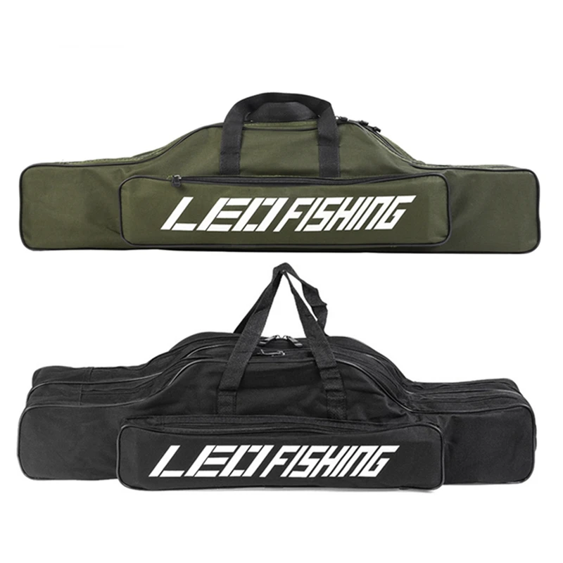 

80CM 2 Layer Oxford Fishing Rod Bag Collapsible Large Capacity Multifunctional Fishing Tackle Reel Lure Portable Storage Bags