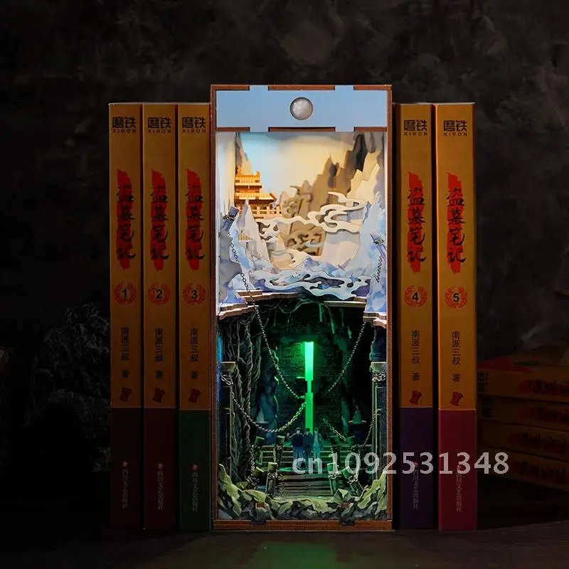 DIY книжный уголок вставка наборы полок деревянный миниатюрный строительный
