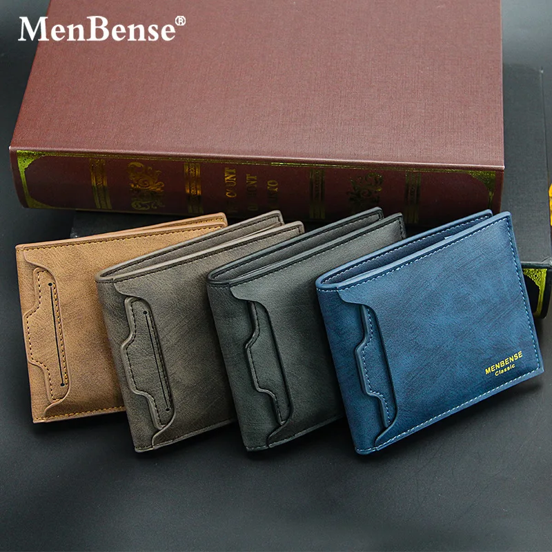 Luxury Classic PU Leather Men's Wallets Vintage RFID Anti Theft Short Fold Business Card Holder Purse Wallet For Male