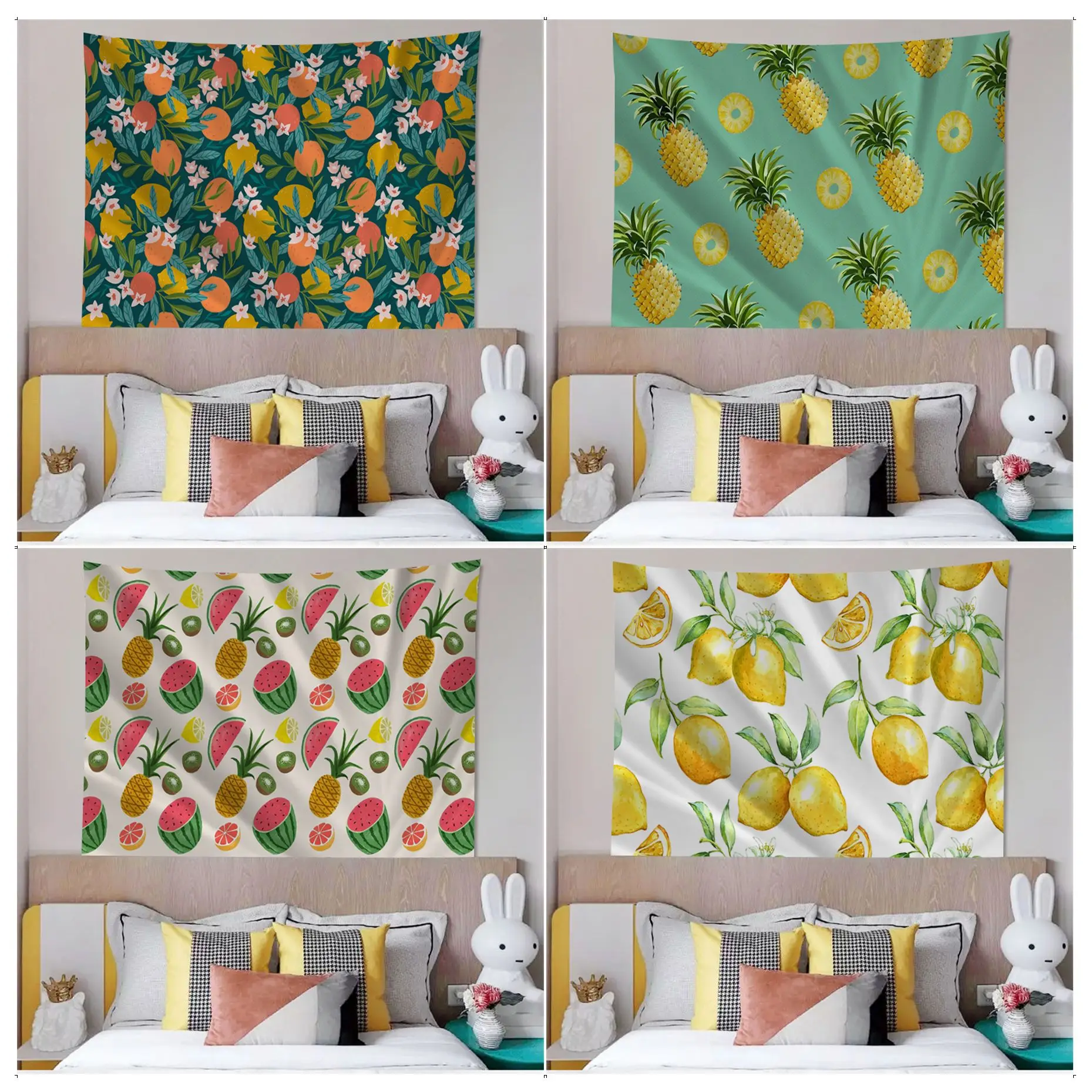 

Fruit Illustration Hanging Bohemian Tapestry Art Science Fiction Room Home Decor Home Decor