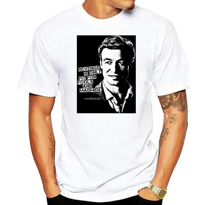 Рубашки из 100% хлопка с короткими рукавами и круглым вырезом футболка The Mentalist Revenge