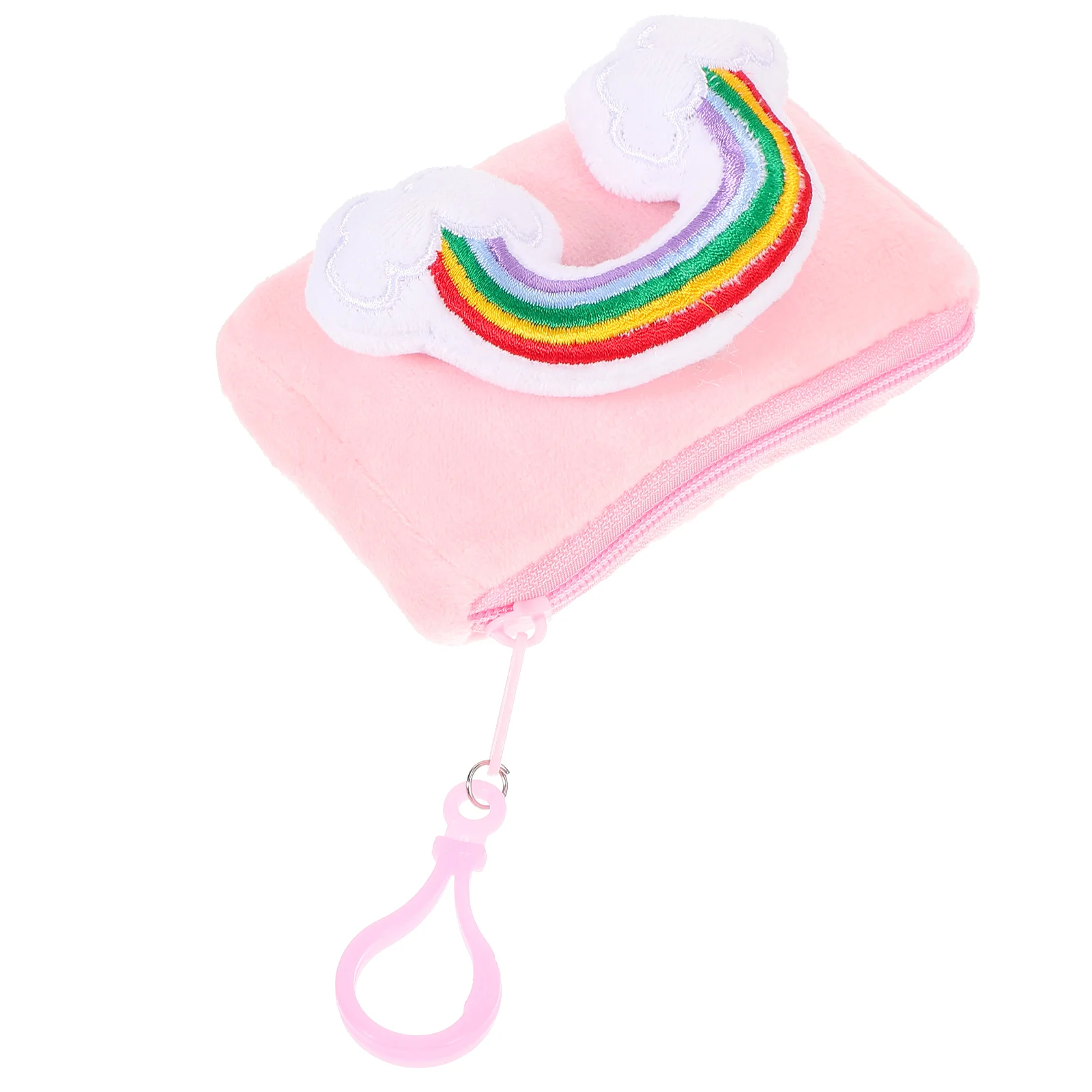 

Rainbow Bag Small Purse Girls 4-6 Change Keychain Wallet Coin Pouch Plush Cash Wallets Card Holder Little