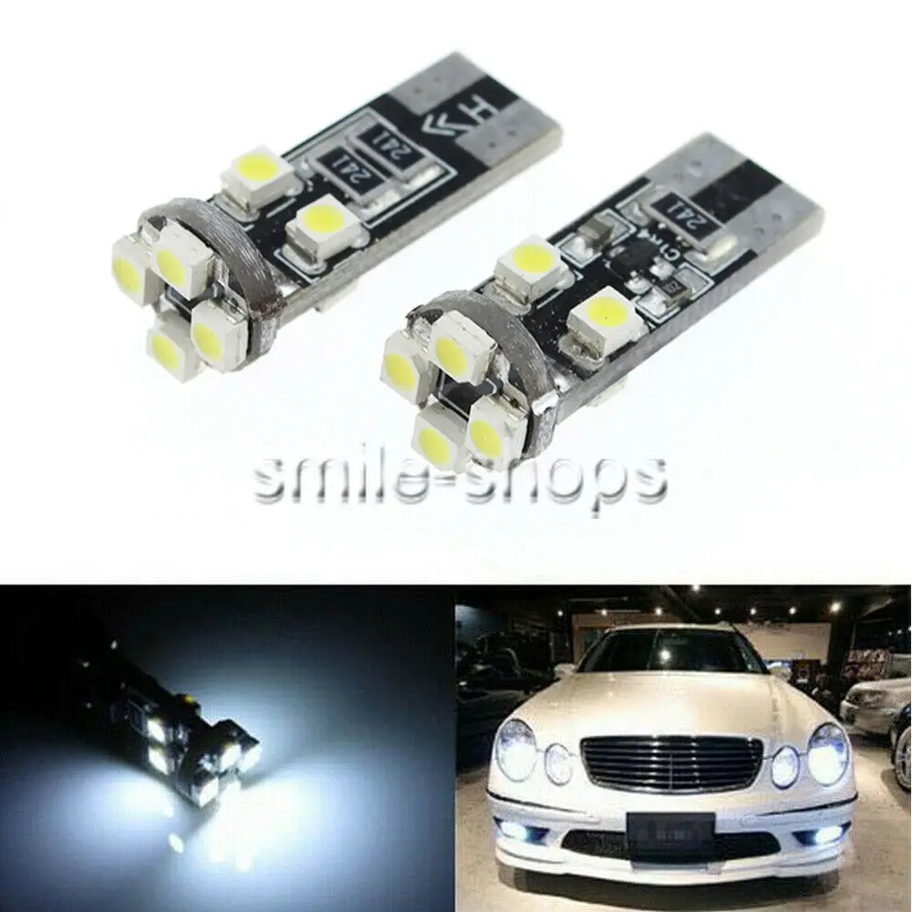 

2X White Error Free W5W 2825 Led Bulbs For Audi Mercedes Parking Position Lights
