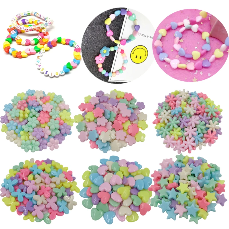 20 шт./лот акриловые бусины в форме сердца Красочные Блестки для изготовления