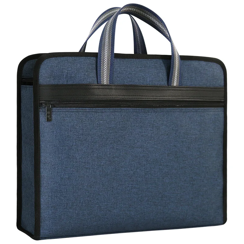 

Многослойная вместительная офисная сумка на молнии для мужчин и женщин, деловая портативная холщовая папка для документов, портфель