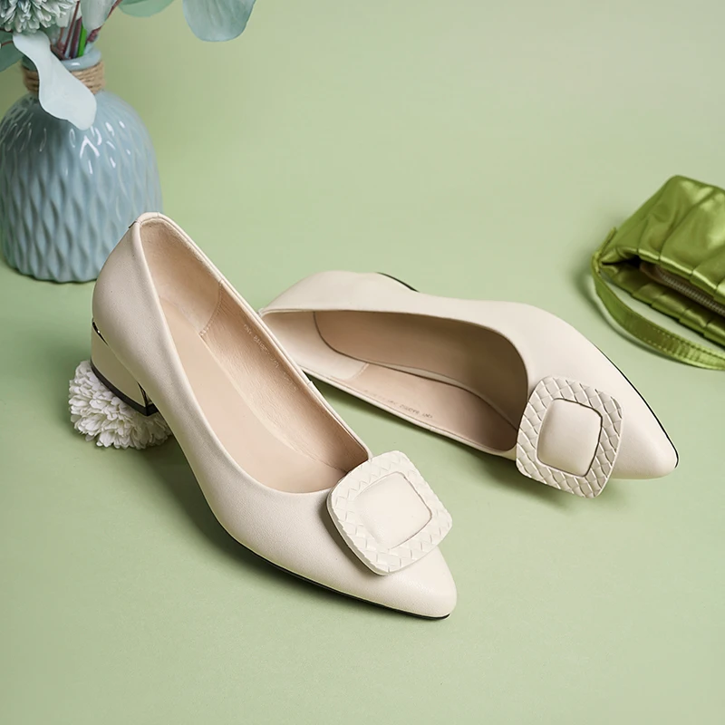 AIYUQI Women's Shoes Genuine Leather 2023 Spring New Pointed Toe Women's Shoes Large Size 41 42 43 Shallow Women's Shoes