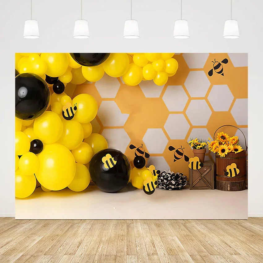 

Фон для фотосъемки Mehofond Милая Пчела Малыш 1-й День Рождения Вечеринка желтые воздушные шары фон для фотосъемки декорация для фотостудии