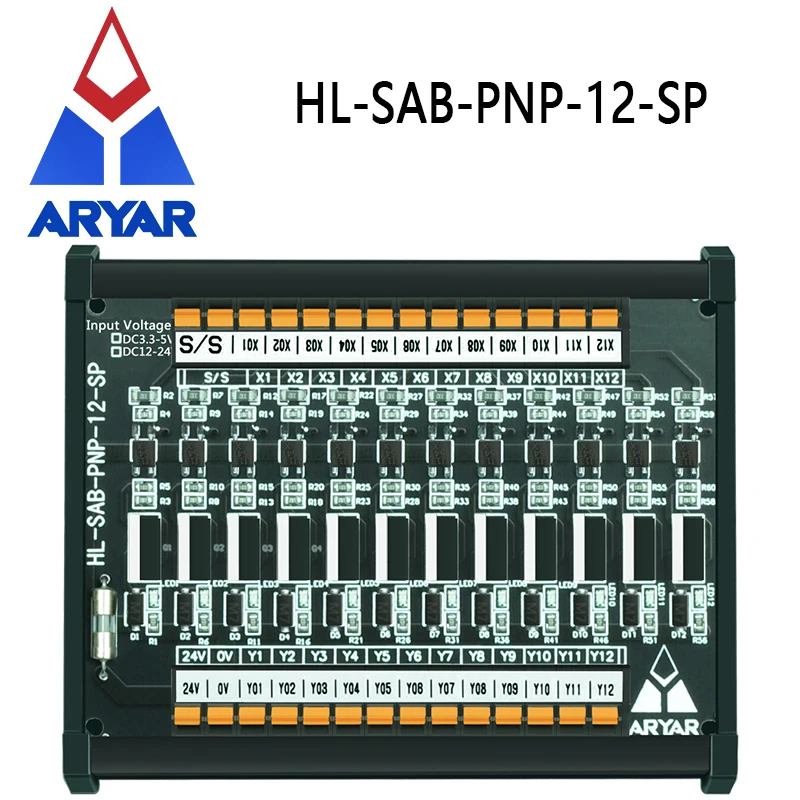 Плата усилителя сигнала PLC на одном микроконтроллере с 12 каналами быстрого терминального блока, выходом PNP фотокоплера и изоляцией.