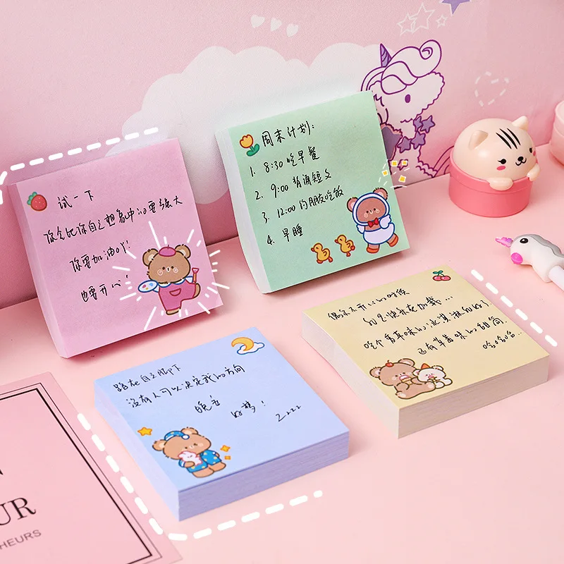 

Cartoon little bear ins Style Memo Pad N Times Sticky Notes Memo Notepad cute planner stickers Bookmark Stationery