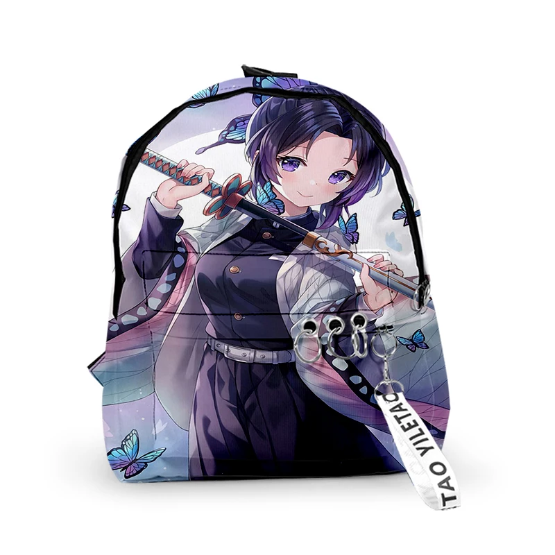 

Demon Slayer Kimetsu no Yaiba Backpack Female Canvas Bag Shinobu Kocho School Bags Boy Girls Notebook Bookbag Travel Bag Mochila