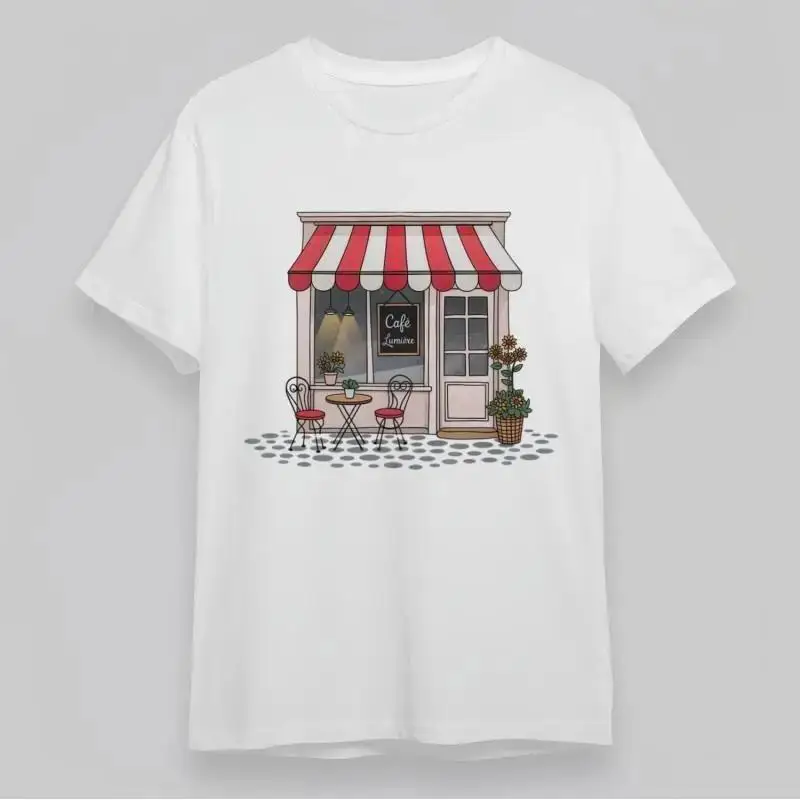 Фото Мужская удобная классическая футболка на все сезоны Caf Lumi Re Striped Awning №1