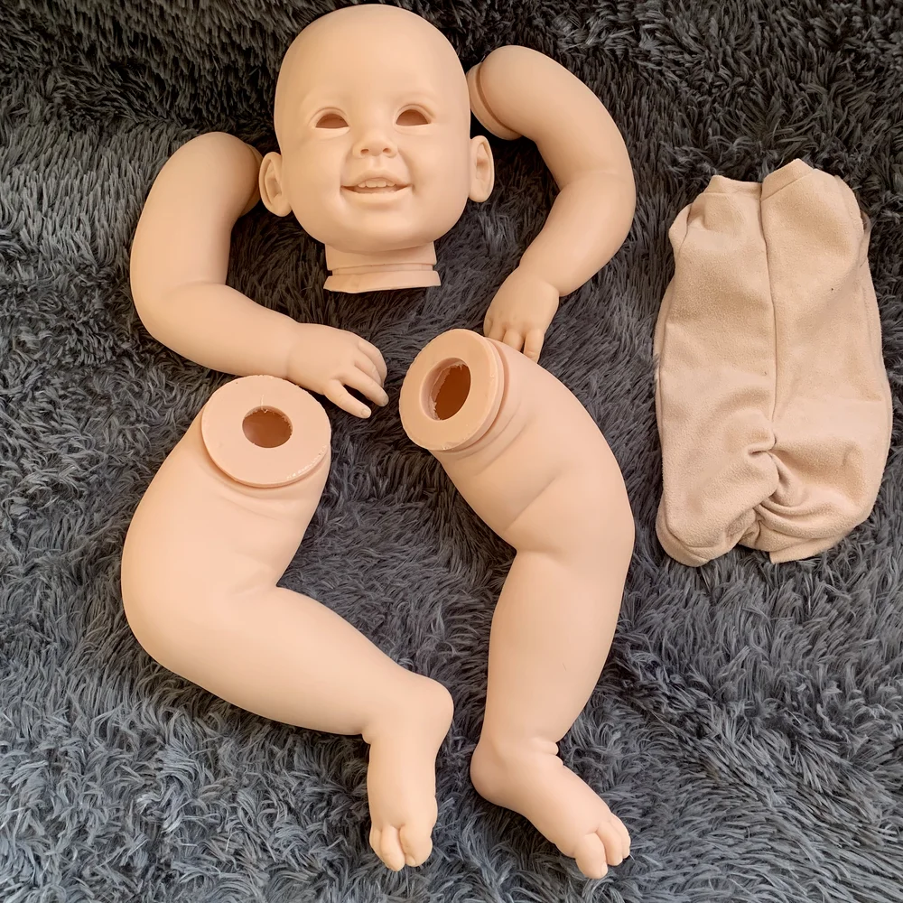 Reborn Doll Kit 28 Inches Realistic Toddler Cammi Smile Face Unpainted Unfinished Parts Bonecas DIY Blank on - Набор для создания восстановленной куклы 28 дюймов реалистичной малышки Кэмми со смеющимся лицом, неокрашенные незаконченные части, куклы Boneca