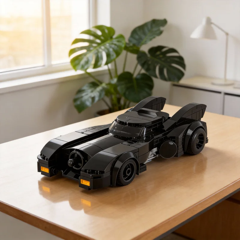 Фото 228 деталей MOC Бэтмобиль, мини-фигурки, масштабная модель супергероев DCD Бэтмен, конструктор, архитектурная игрушка, рождественский подарок, кирпичики №1