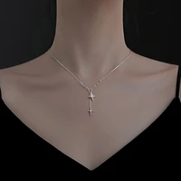 925 sterling silver fashion shiny six pointed star necklace clavicle chain elegance temperament pendant necklace jewelry gift