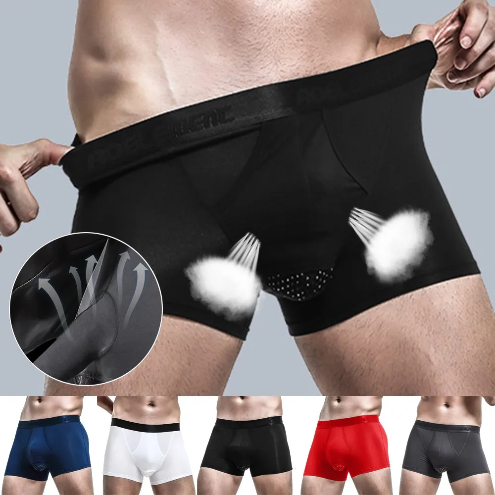 

Men's Trunks Boxer Shorts Briefs Modal Underwear Fashion Breathable Homme Ball Separation Pouch U Convex Bulge Boxer Underpants