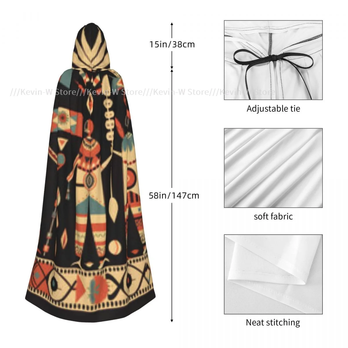 Унисекс ведьма реверсивная накидка с капюшоном для взрослых вампиров плащ