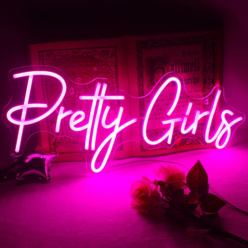 

Wanxing Pretty Girls LED Neon Sign Logo USB With Switch Light For Room Pink Wall Art Decor Halloween Party House Decoration Lamp