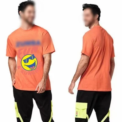 Футболка Zumba для фитнеса и танцев, из чистого хлопка, с коротким рукавом, мужская и женская модная брендовая командная одежда карамельных цв... (art.: 3920bf2c3d0eb) - 3920bf2c3d0eb