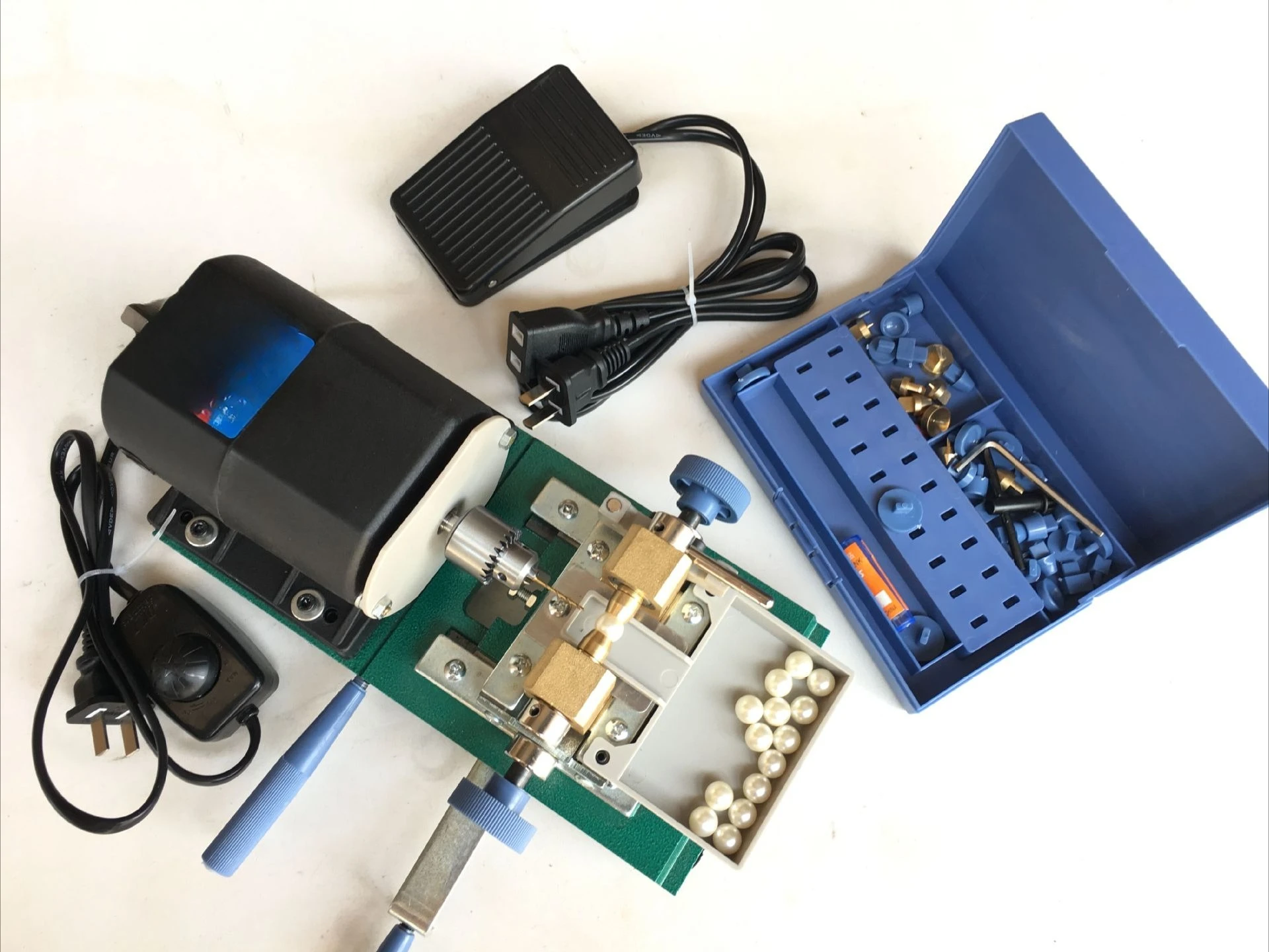 Фото Сверлильный станок 450 Вт, сверлильный станок для жемчуга, бесступенчатое регулирование скорости, бусина Будды, деревянная бусина, янтарный станок для сверления пчелиного воска №2