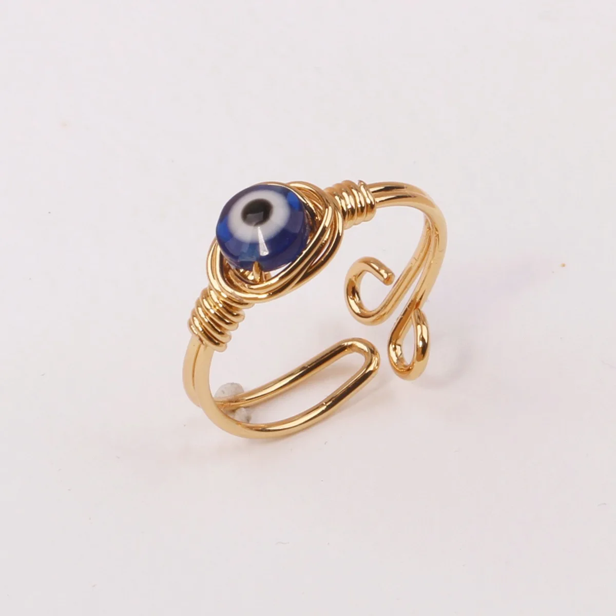 

Vintage Turkish Blue Evil Eye Ring for Women Men Handmade Demon Adjustable Couple Ring Statement Wedding Lucky Jewelry Gifts