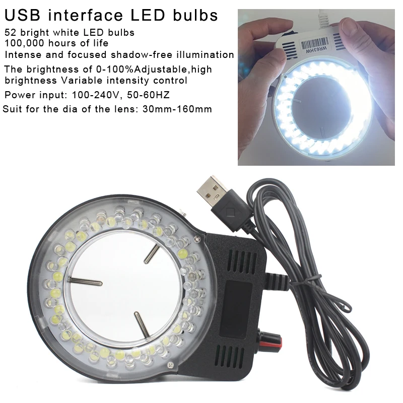 48МП 4К 2К HDMI USB промышленная цифровая видео-микроскоп-камера + зум 130X объектив C-Mount LED кольцевое освещение для ремонта пайки.