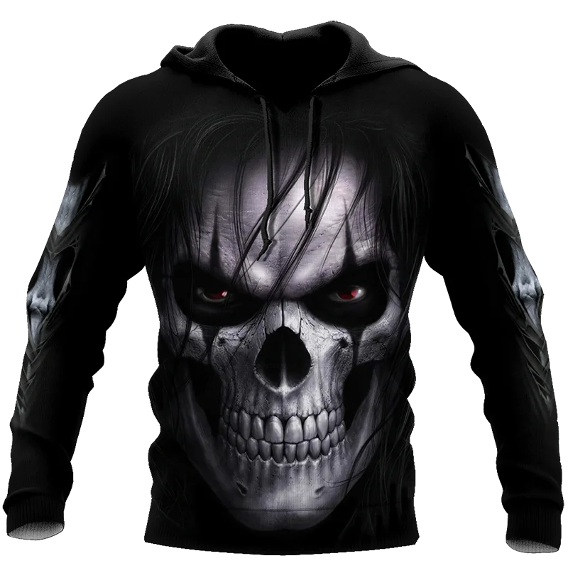 

Horror Skull Graphic Men's Hoodies for Men Clothing Autumn 3D Full Print 2023 Long-sleeve Tops Casual Streetwear Hooded Tees