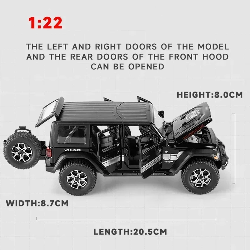 Модель внедорожника 1:22 Jeep Wrangler Rubicon модель автомобиля из литого металлического